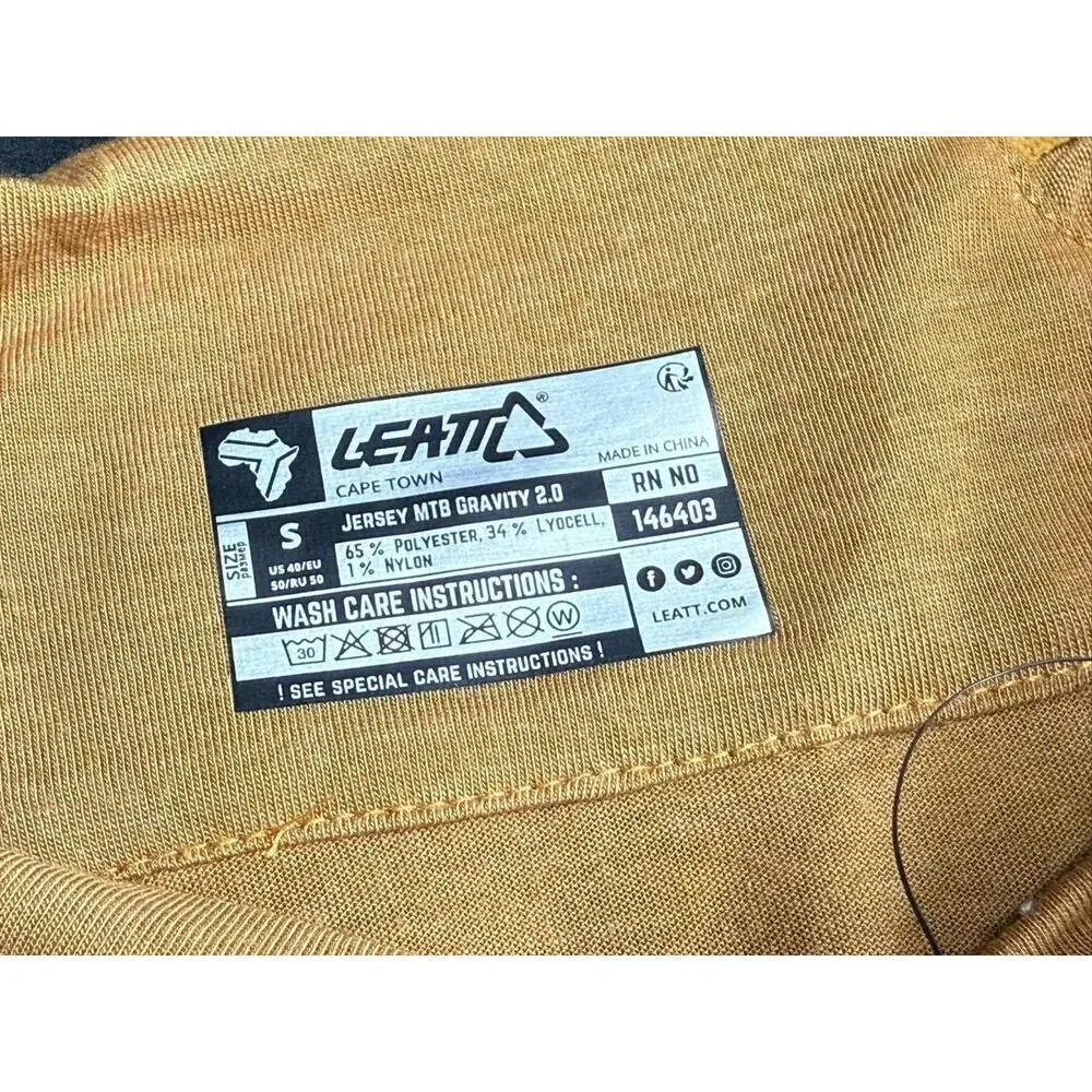 Leatt Shirt Mens Small Brown Suede Jersey MTB Gravity‎ 2.0 Long Sleeve Cycling